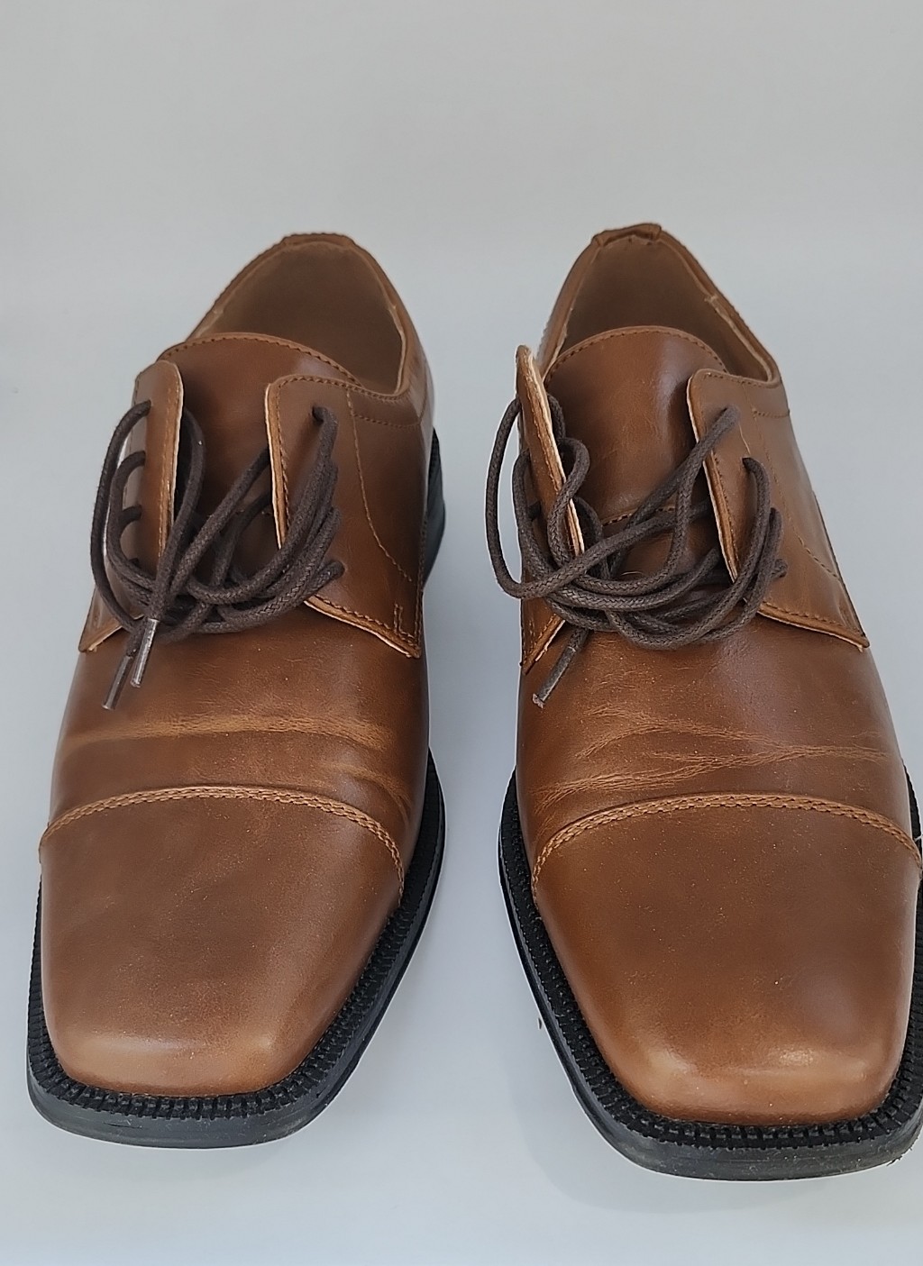 Alfani Brown Leather Lace-Up Shoes